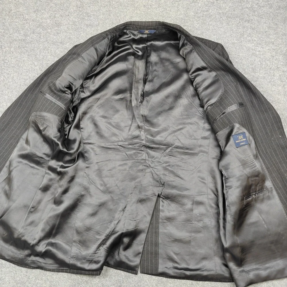 Brooks‎ Brothers Blazer Mens 44L Gray Wool Pinstripe Stretch Sport Coat Jacket